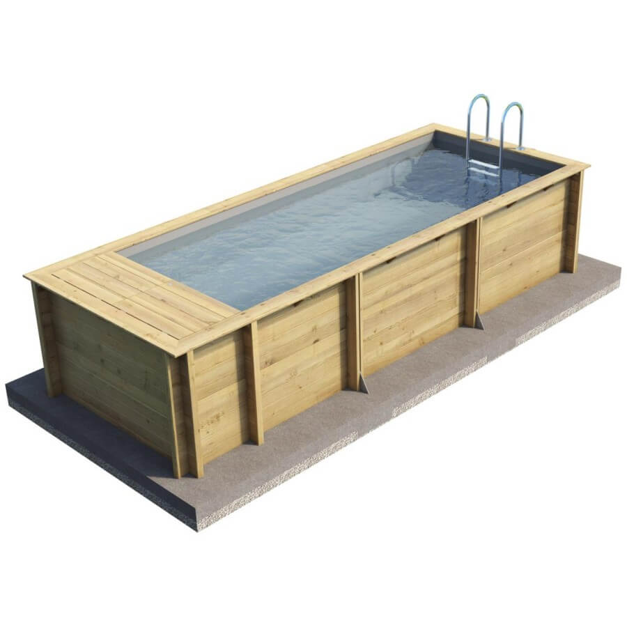 Piscine Urbaine 6.00 x 2.50 myPOOL hors-sol en bois sans autorisation de construction