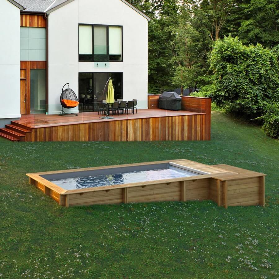 Piscine Urbaine 6.00 x 2.50 myPOOL hors-sol en bois sans autorisation de construction