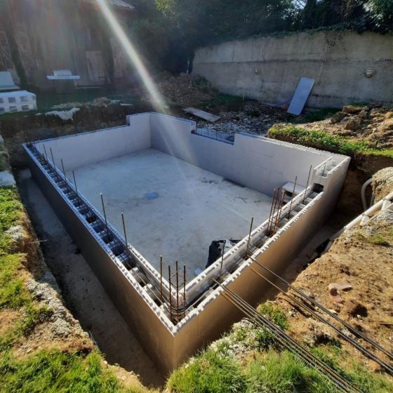 Blocs de coffrage en polystyrène pour piscine RECTANGLE sur mesure STYRAQUA