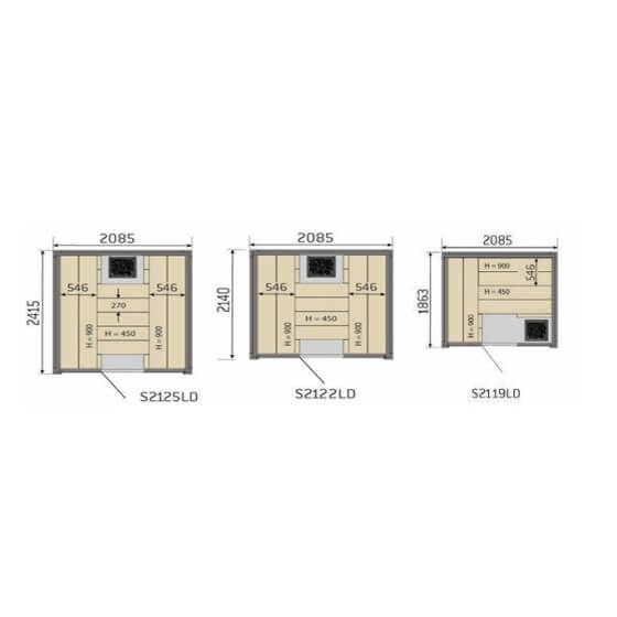 Sauna-Solide-HARVIA-dimensions