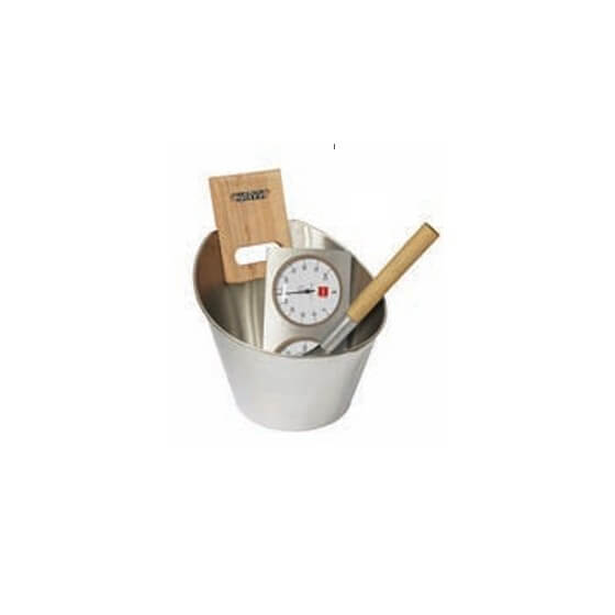 Set d’accessoires en inox (seau, louche et hygro-thermomètre)