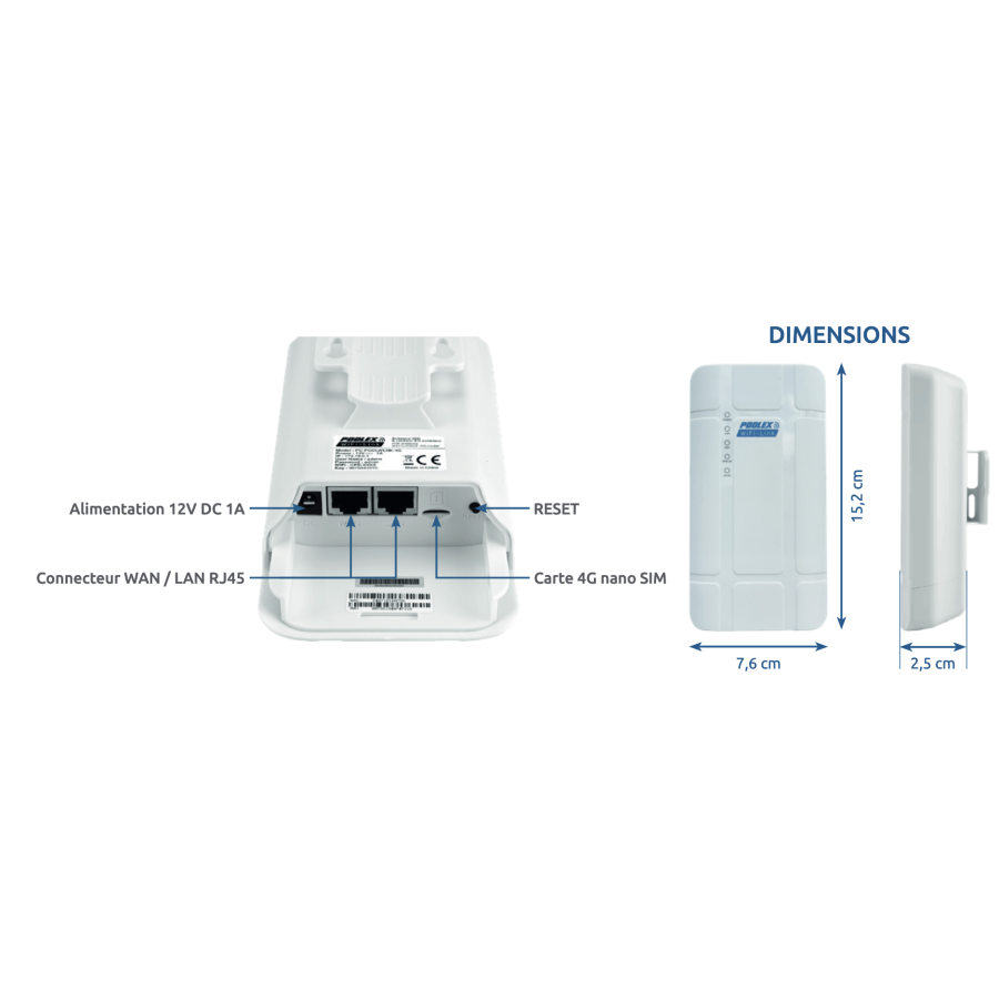 Poolex WiFi Link 4G – Antenne WiFi & Routeur 4G Extérieur