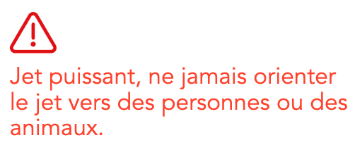 ne pas orienter vers des animaux ou des personnes